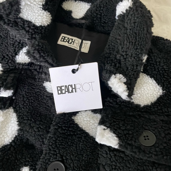 Beach Riot Devin Sherpa heart fuzzy crop jacket - Picture 8 of 16